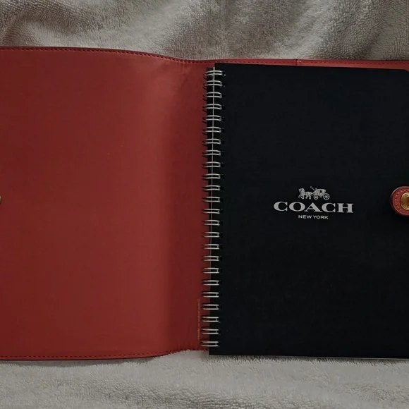 Coach Pink and Rouge Leather Notebook Cover And Pencil Case - Picture 3 of 4